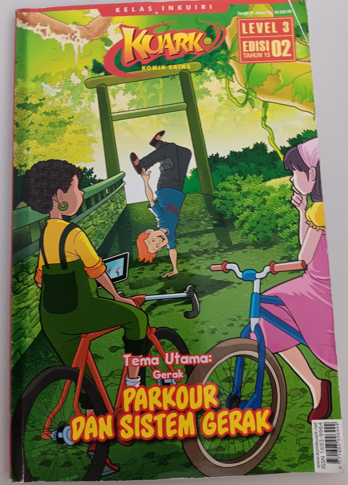 Level 3; Edisi 02; Tahun 15;
Kuark Komik Sains ; Parkour dan Sistem Gerak